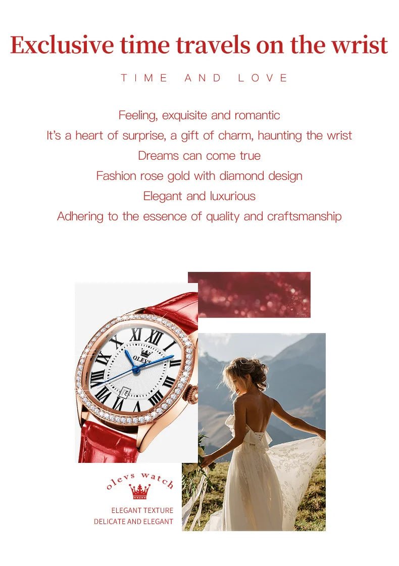 Brand watch diamond - encrusted outer ring single calendar ladies quartz watch waterproof watch 5511 - Checkouts USA