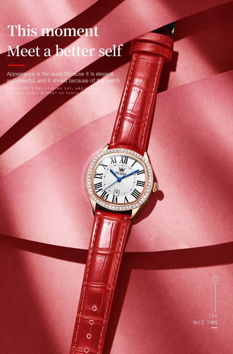 Brand watch diamond - encrusted outer ring single calendar ladies quartz watch waterproof watch 5511 - Checkouts USA