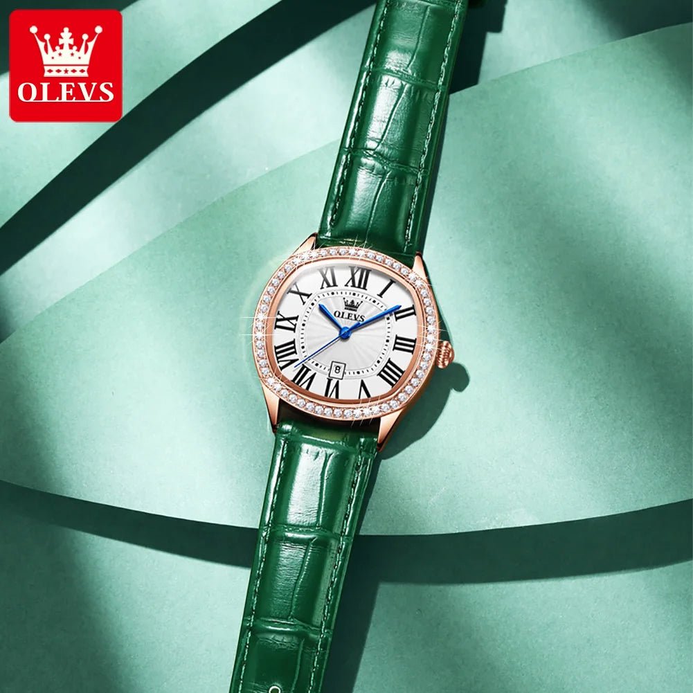 Brand watch diamond - encrusted outer ring single calendar ladies quartz watch waterproof watch 5511 - Checkouts USA