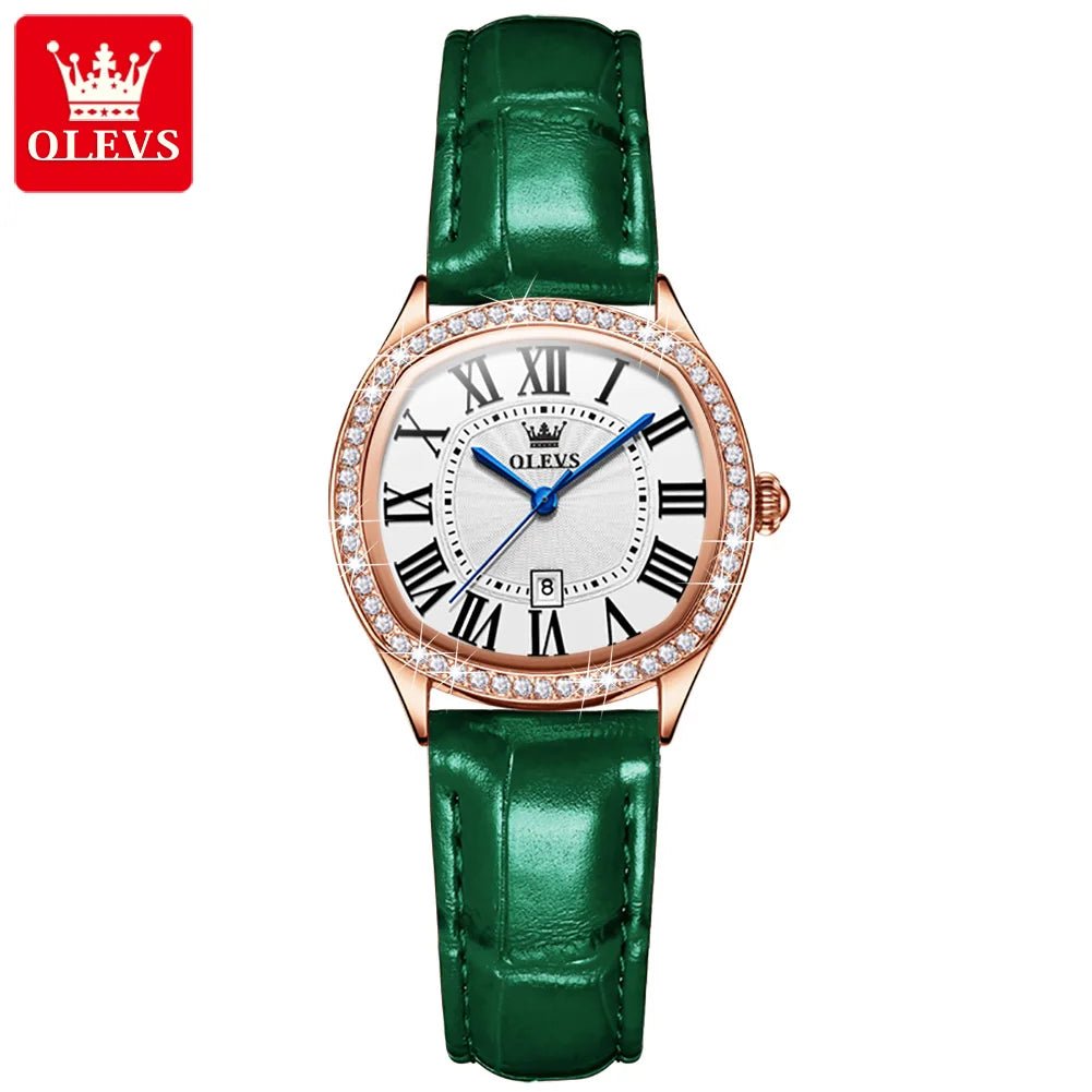 Brand watch diamond - encrusted outer ring single calendar ladies quartz watch waterproof watch 5511 - Checkouts USA