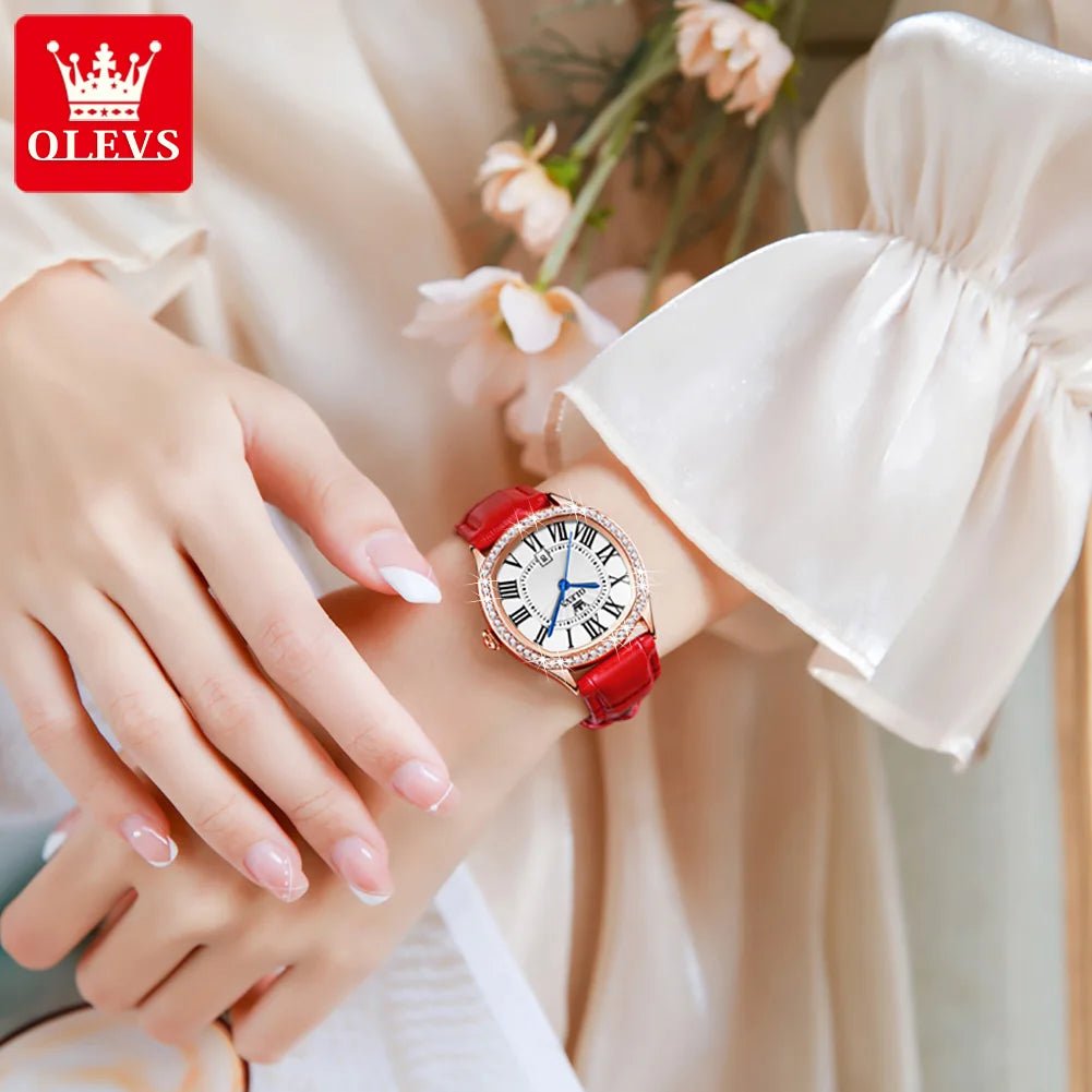 Brand watch diamond - encrusted outer ring single calendar ladies quartz watch waterproof watch 5511 - Checkouts USA