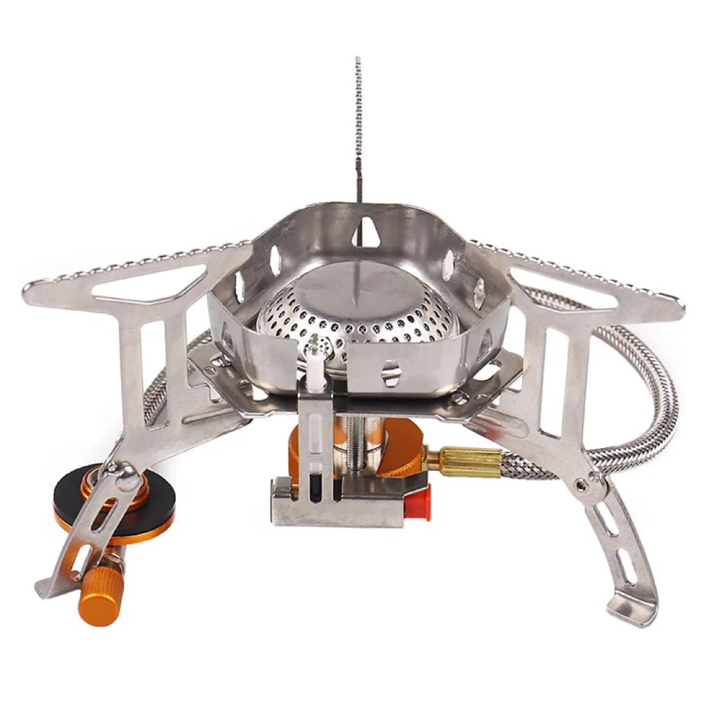 Camping Tourist Burner Big Power Gas Stove Cookware Portable Furnace Picnic Barbecue Tourism Supplies Outdoor recreation - Checkouts UK