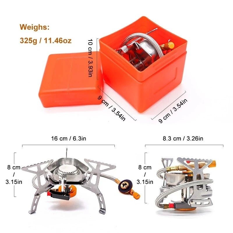 Camping Tourist Burner Big Power Gas Stove Cookware Portable Furnace Picnic Barbecue Tourism Supplies Outdoor recreation - Checkouts UK