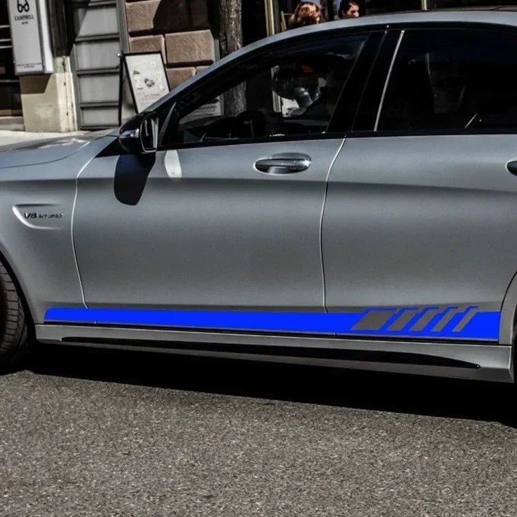 Car Side Stickers Racing Stripes Vehicle Universal Race Stripes Door Decals Skirt Vinyl Film Exterior Stickers for Accessories - Checkouts USA
