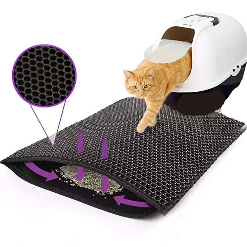 Cat Litter Mat With Gift Double Layer Waterproof Pet Litter Box Mat Non - slip Sand Cat Pad Washable Bed Mat Clean Pad Products - Furbury