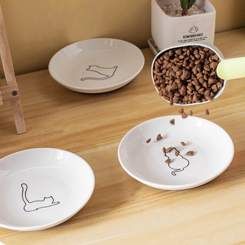 Cat Plates With Silicone Anti Slip Pad Pet Cat Snack Bowl Cute Kitten Food Bowl Pet Kitten Water Bowl Pet Supplies - Checkouts UK