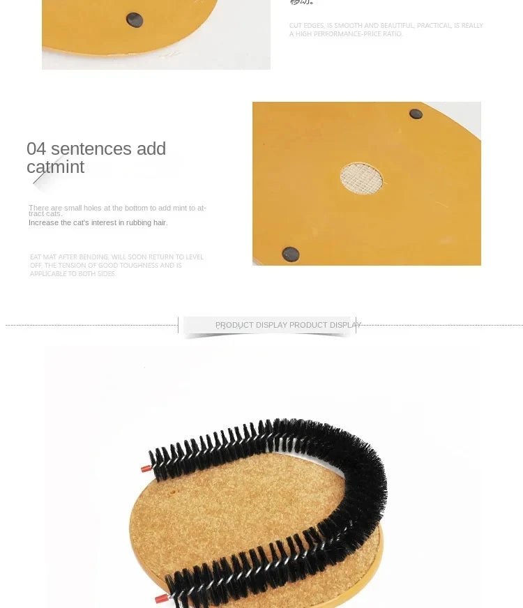 Cat Toy Arch Self Groome Pamper Feline with A Massage Grooming Rubbing Brush with Scratching Pad Toy for Cats Interactive Toys - Furbury