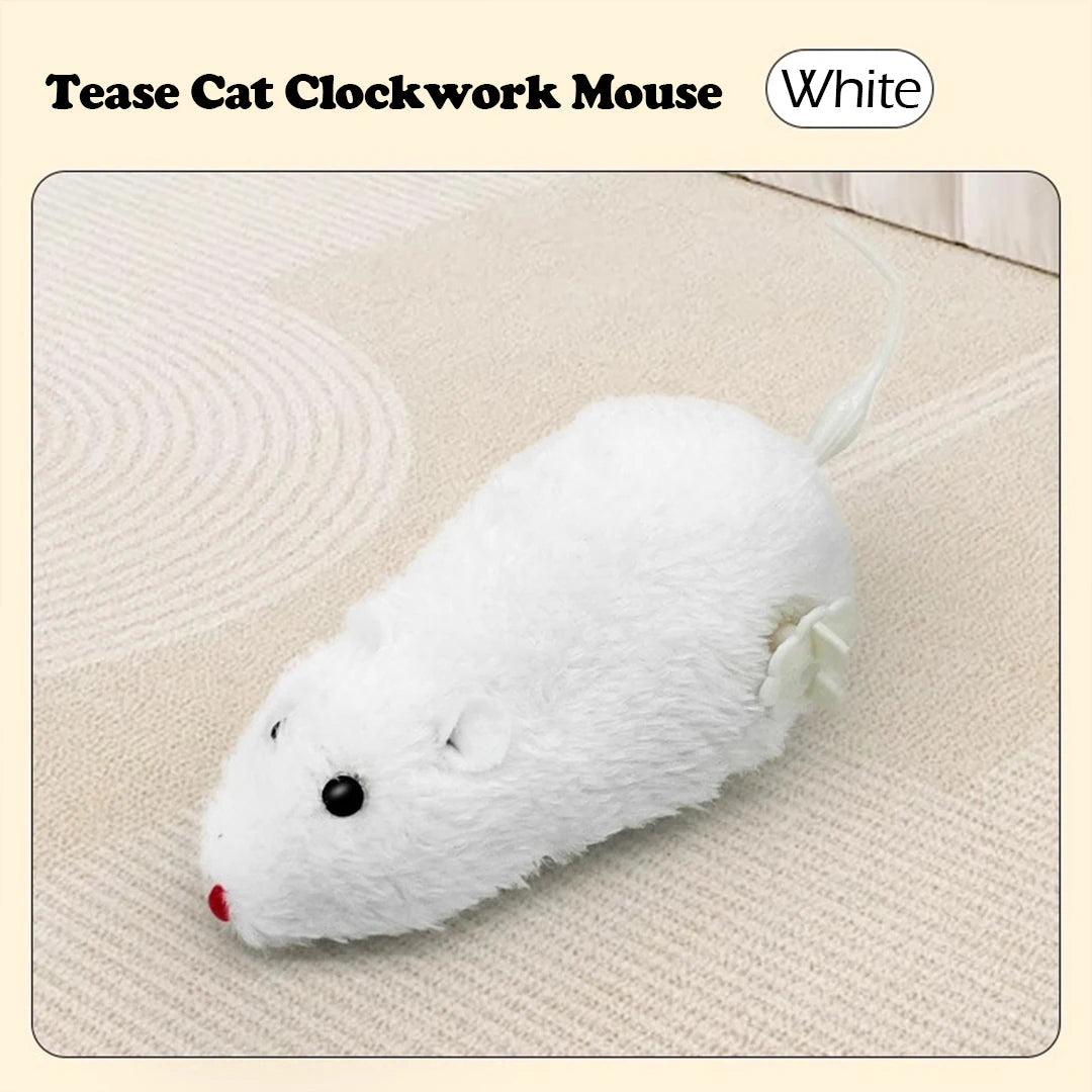 Cat Toys Clockwork Simulation Mouse No Batteries Durable Indoor Cat Hi - Lo Relieve Boredom Interactive Plush Toys Pet Toys - Checkouts UK