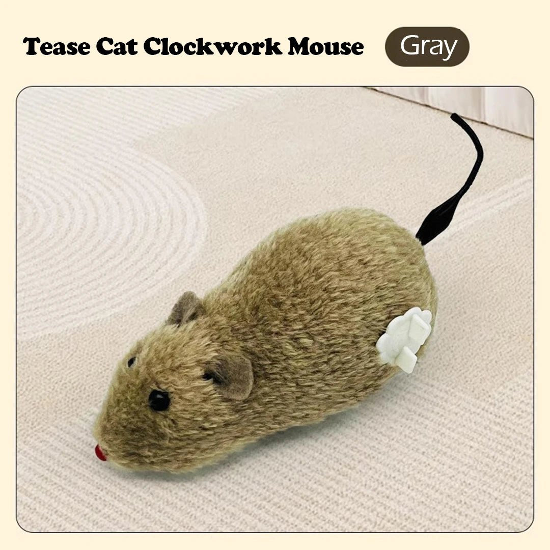 Cat Toys Clockwork Simulation Mouse No Batteries Durable Indoor Cat Hi - Lo Relieve Boredom Interactive Plush Toys Pet Toys - Checkouts UK