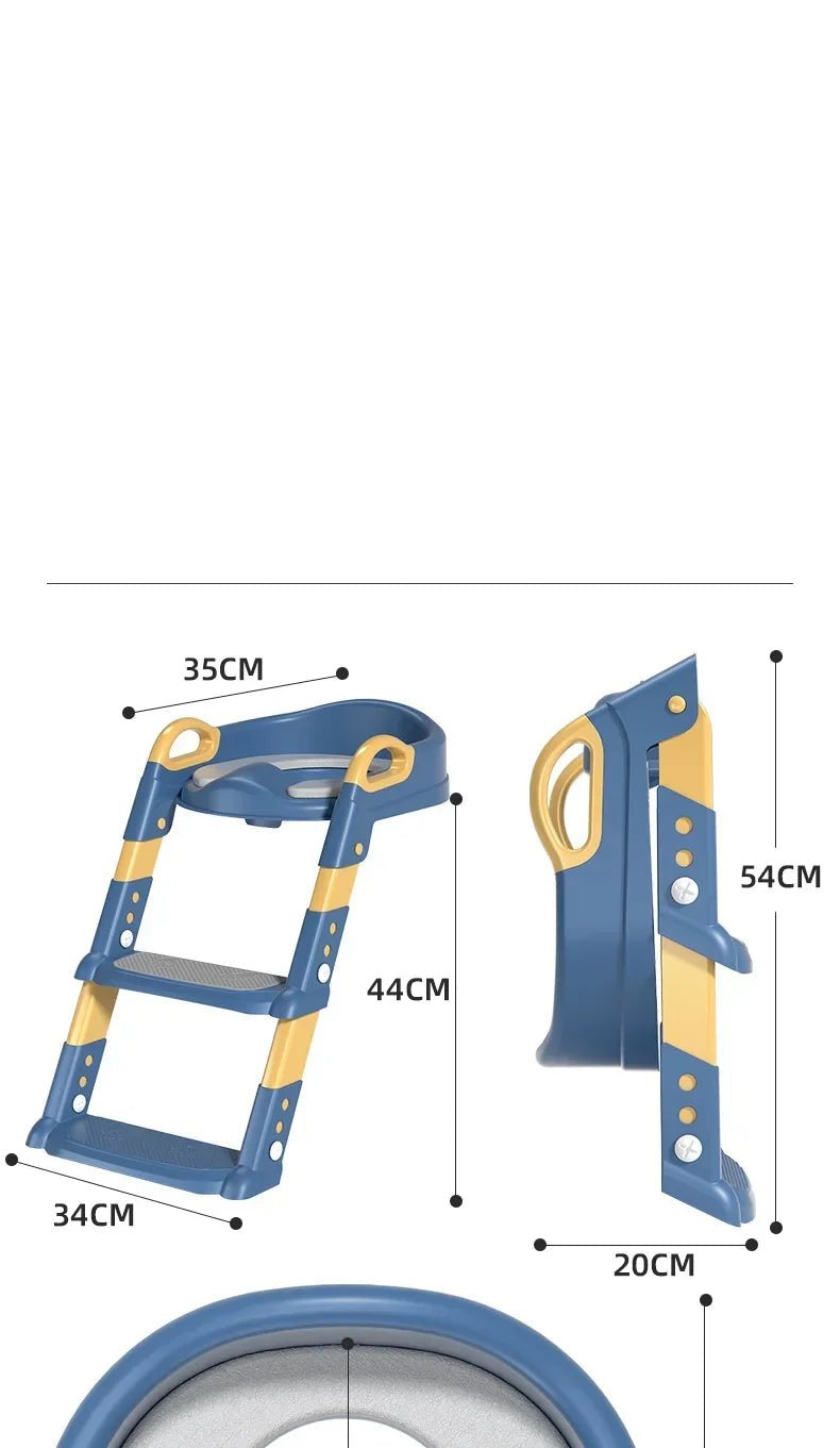 Children's Toilet Seat Stairway Baby Boys and Girls Toilet Folding Stand Step Stool Children's Step Toilet Seat Ring - Checkouts UK