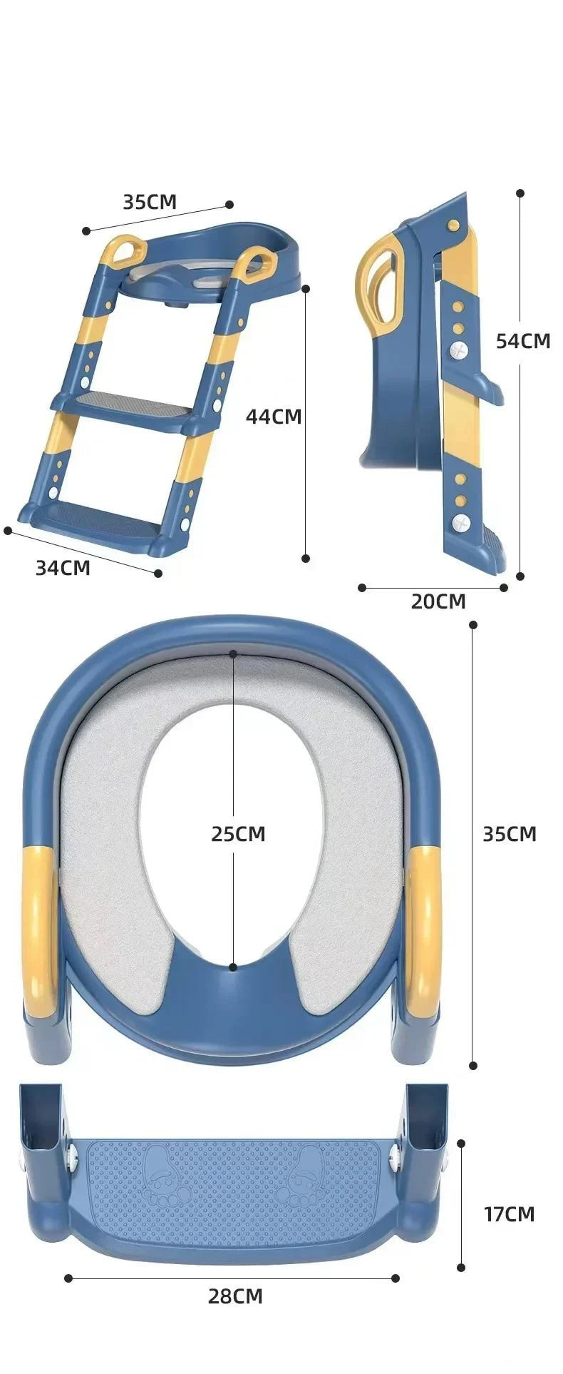 Children's Toilet Seat Stairway Baby Boys and Girls Toilet Folding Stand Step Stool Children's Step Toilet Seat Ring - Checkouts UK