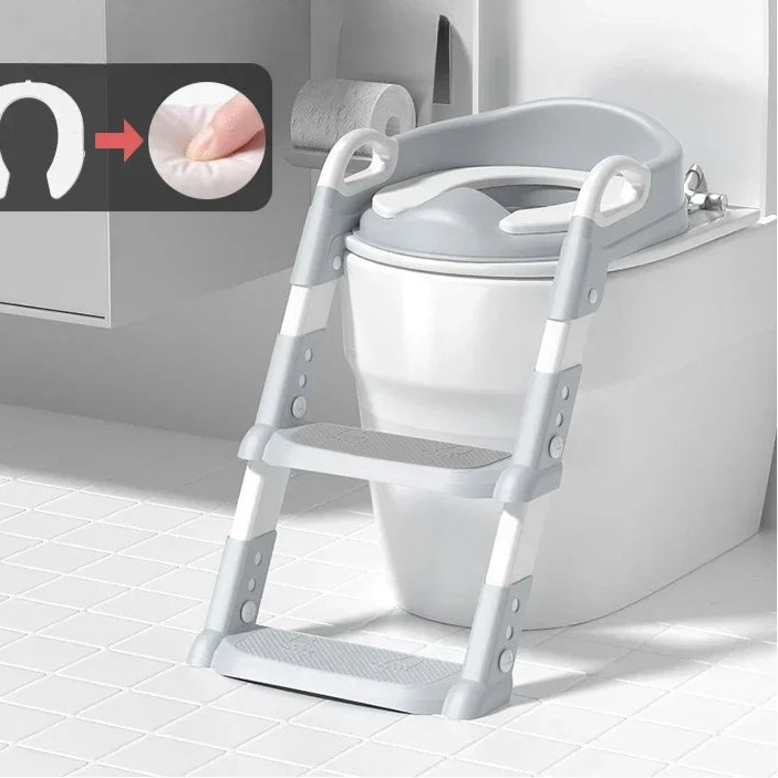 Children's Toilet Seat Stairway Baby Boys and Girls Toilet Folding Stand Step Stool Children's Step Toilet Seat Ring - Checkouts UK