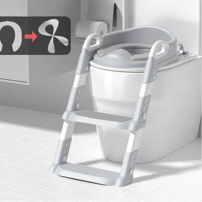 Children's Toilet Seat Stairway Baby Boys and Girls Toilet Folding Stand Step Stool Children's Step Toilet Seat Ring - Checkouts UK