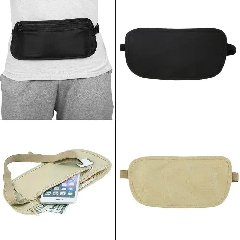 Cloth Waist Bags Travel Pouch Hidden Wallet Passport Money Waist Belt Bag Slim Secret Security Useful Travel Bags Chest Packs - Checkouts UK
