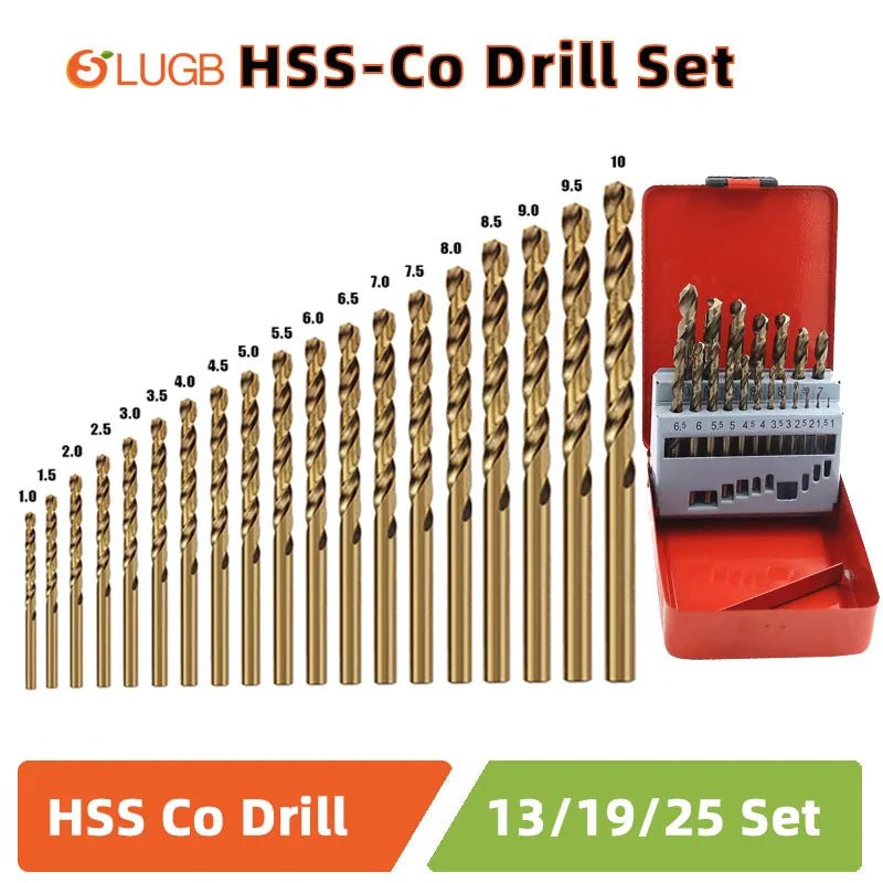 Cobalt High Speed Steel Twist Drill Bit M35 Tool Set for Metal and Stainless Steel Drilling Accessories - Checkouts USA