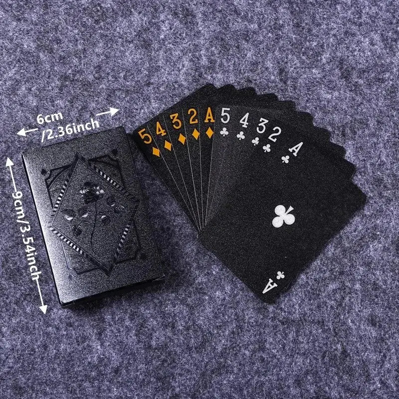 Color Black Gold Playing Card Game Card Group Waterproof Poker Suit Magic Dmagic Package Board Game Gift Collection - Checkouts UK