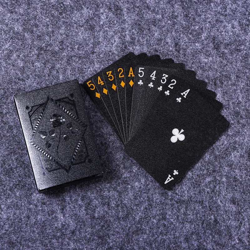 Color Black Gold Playing Card Game Card Group Waterproof Poker Suit Magic Dmagic Package Board Game Gift Collection - Checkouts UK