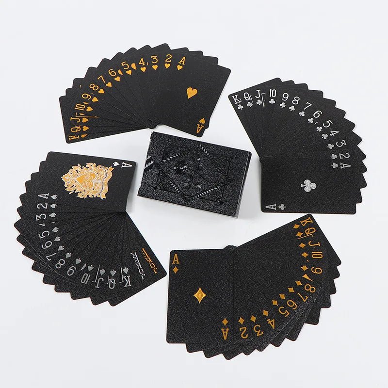 Color Black Gold Playing Card Game Card Group Waterproof Poker Suit Magic Dmagic Package Board Game Gift Collection - Checkouts UK