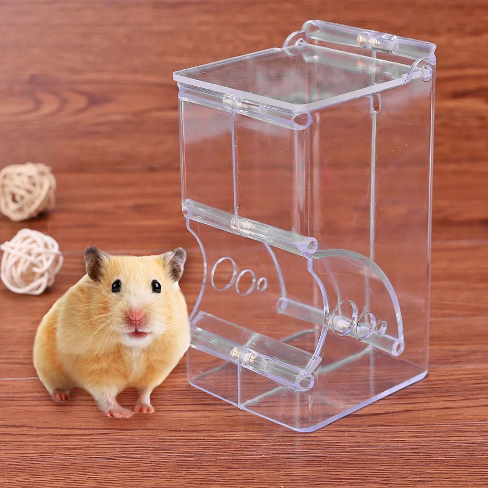 Cute Hamster Samll Animal Automatic Pet Food Feeder Transparent Safe Food Bowl - Furbury