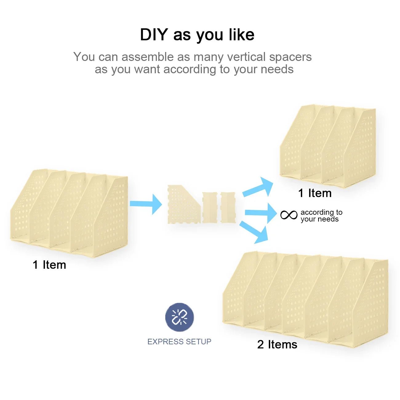 Deli 3/4 Grids Retractable File Holder Desktop Bookends Desk Organizer Magazine File Organizer Creative DIY Book Organizer - Checkouts USA