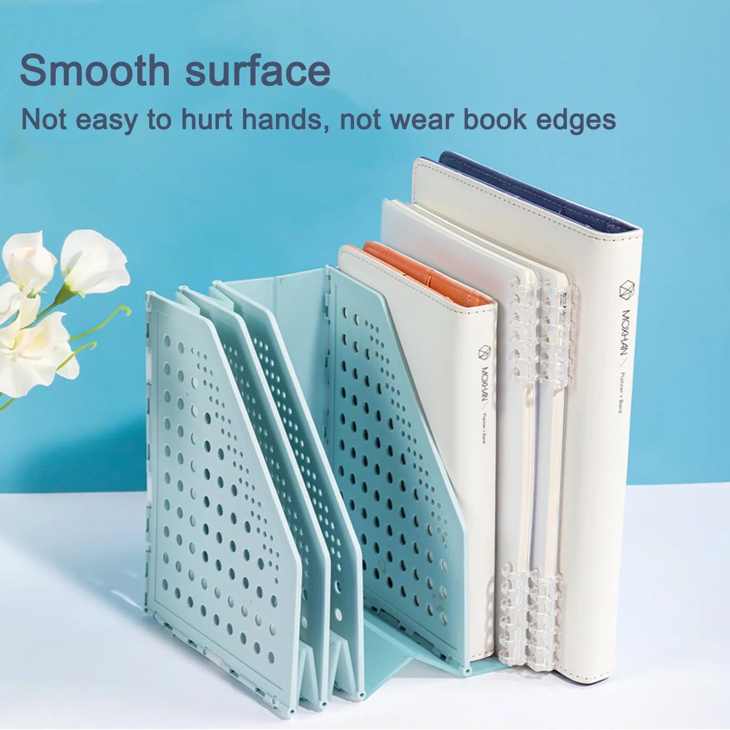 Deli 3/4 Grids Retractable File Holder Desktop Bookends Desk Organizer Magazine File Organizer Creative DIY Book Organizer - Checkouts USA