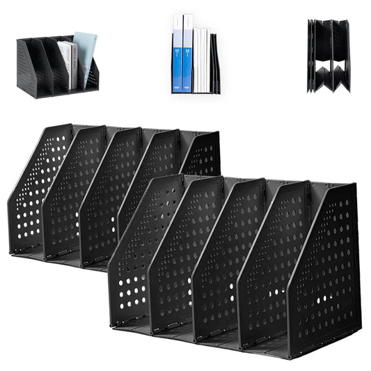 Deli 3/4 Grids Retractable File Holder Desktop Bookends Desk Organizer Magazine File Organizer Creative DIY Book Organizer - Checkouts USA