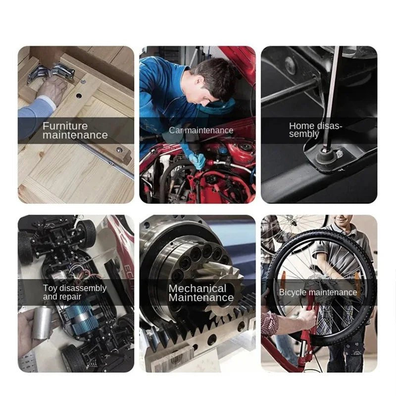 DELIXI ELECTRIC Allen Key Set,Allen Hex Wrench Screwdriver Set With Sleev Universal Torque Long Metric,for Motorcycles, Bicycles - Checkouts UK