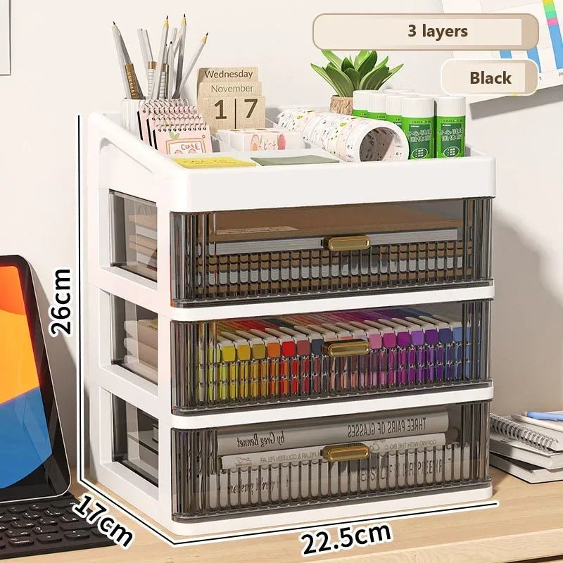 Drawer Storage Desk Organizer Stationery Transparent Office Supplies Organizers Accessories Box Plastic Organizing Boxes School - Checkouts USA