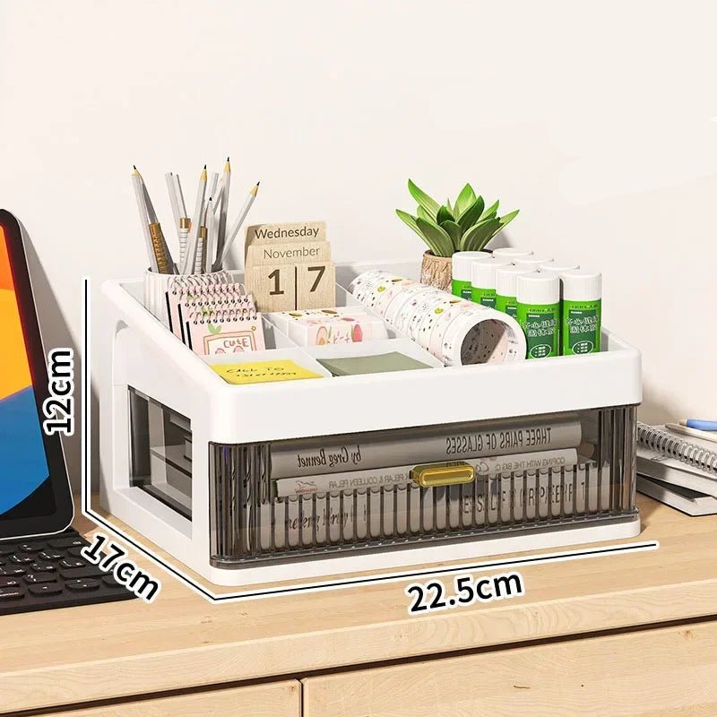 Drawer Storage Desk Organizer Stationery Transparent Office Supplies Organizers Accessories Box Plastic Organizing Boxes School - Checkouts USA
