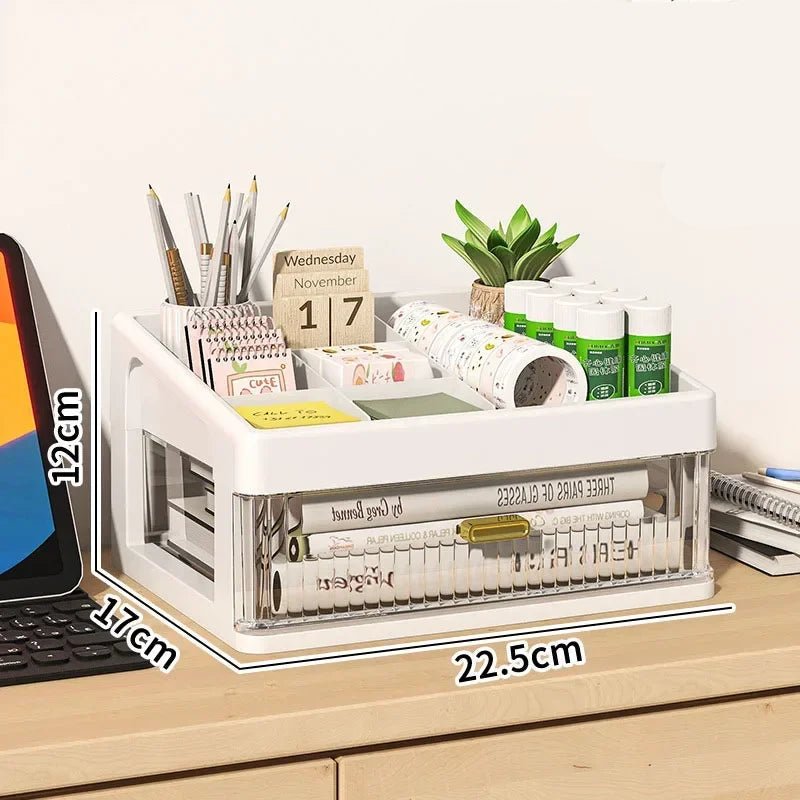 Drawer Storage Desk Organizer Stationery Transparent Office Supplies Organizers Accessories Box Plastic Organizing Boxes School - Checkouts USA