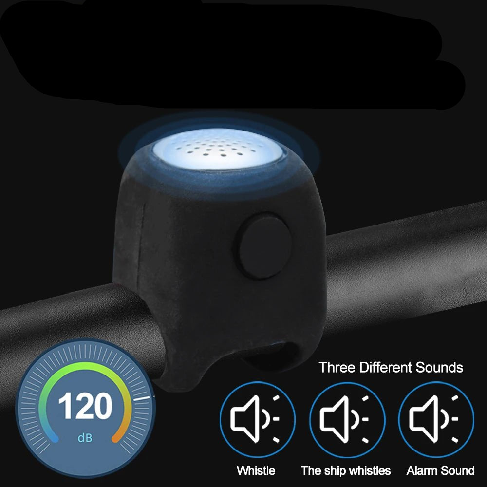 Electric Bicycle Bell Bike Horn 3 Sound Mode Motorcycle Warning Horn MTB Road Cycling Handlebar Bells Loud Bell for Safe Riding - Checkouts UK