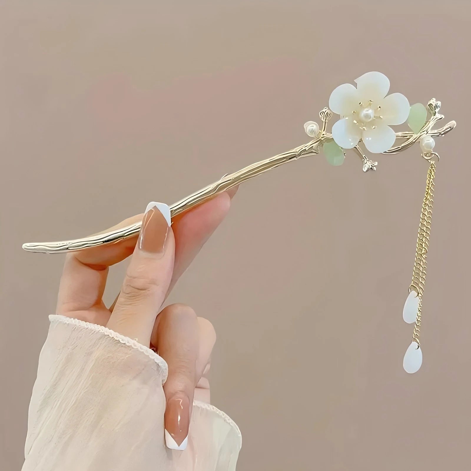 Elegant Chinese Style Hair Clip Tassel Hair Stick Traditional Floral Design Hairstyle Accessory Women Jewelry Hairpin Hairneedle - Checkouts UK