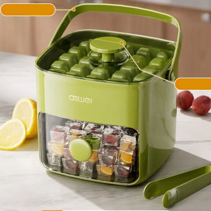 Extra - Large 48 - Ice Cube Maker with Easy Glide Double Layer Food - Grade Tray for Refrigerator Perfect for Whiskey & Cocktails - Checkouts UK