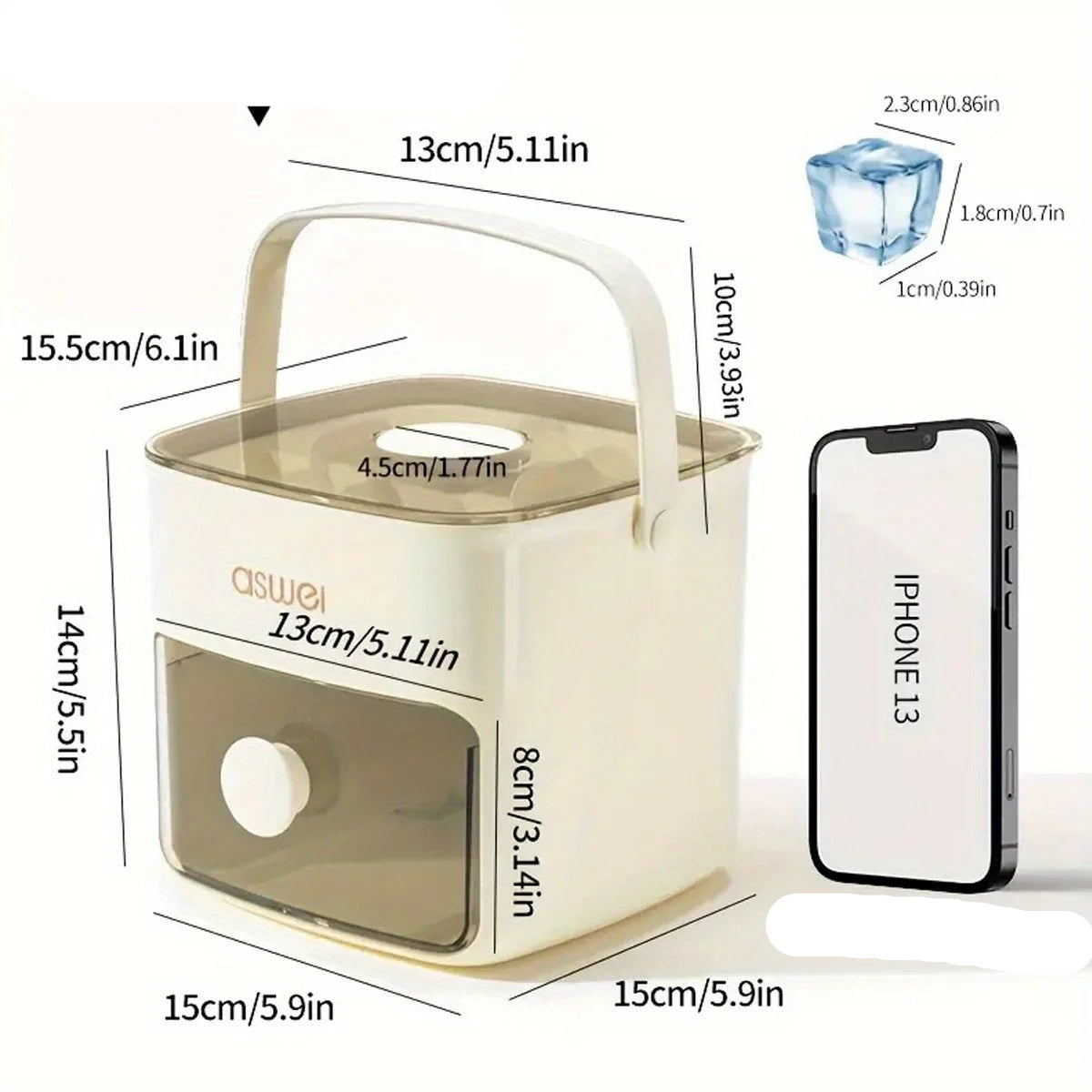 Extra - Large 48 - Ice Cube Maker with Easy Glide Double Layer Food - Grade Tray for Refrigerator Perfect for Whiskey & Cocktails - Checkouts UK