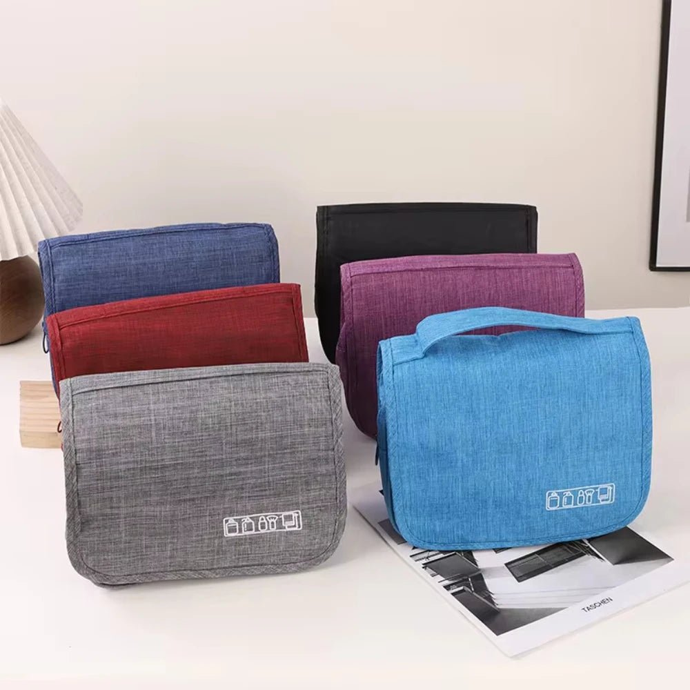 Fabric Men Portable Storage Bag Toiletries Organizer Women Cosmetic Bag Waterproof Hanging Travel Wash Pouch - Checkouts UK