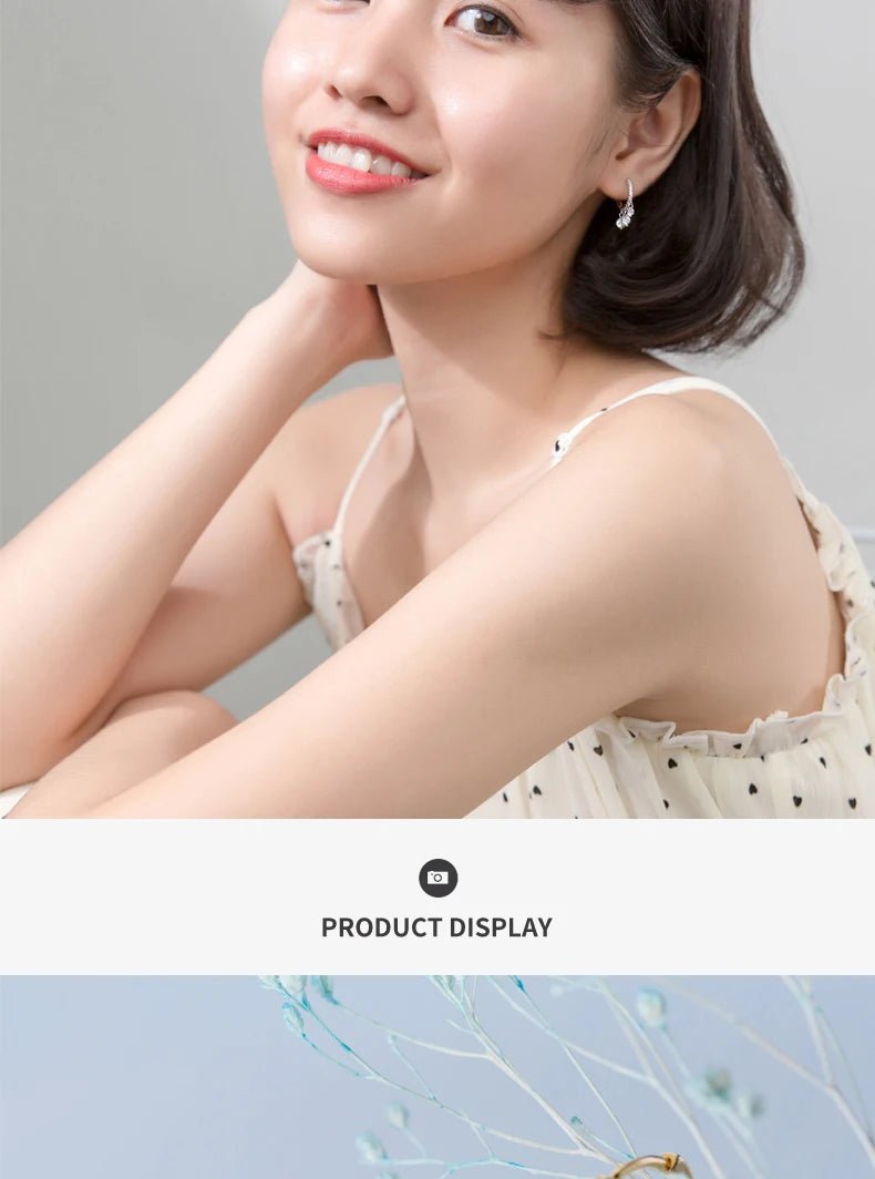 Fashion Luminous CZ Elegant Hoop Earring for Women Sterling Silver 925 Tassel Earring Korea Style Fine Jewelry Brincos - Checkouts USA