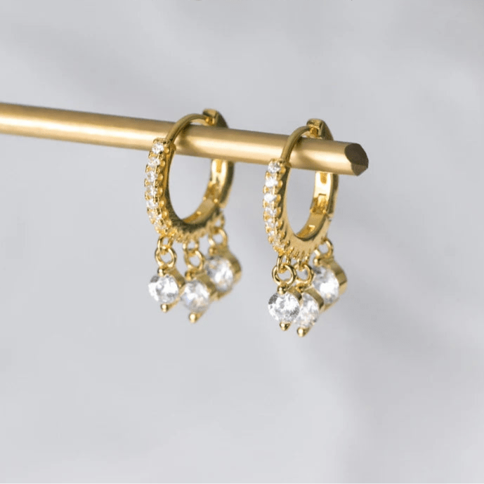 Fashion Luminous CZ Elegant Hoop Earring for Women Sterling Silver 925 Tassel Earring Korea Style Fine Jewelry Brincos - Checkouts USA