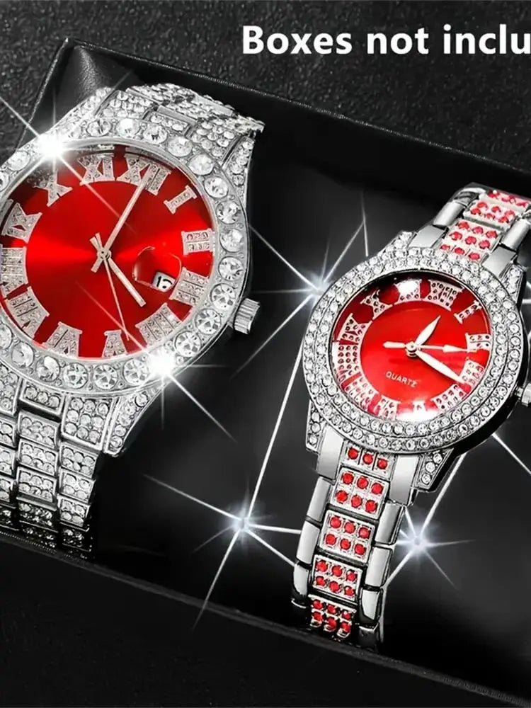 Fashionable couples quartz watch set, zinc alloy case, analog display, perfect gift for Valentine's Day, Easter and Eid - Checkouts USA