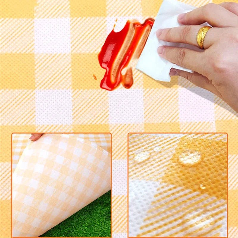 Foldable Picnic Mat Portable Sand Beach Mats Non - woven Fabric Thicken Tent Camping Blanket Pad Moisture - proof Outdoor Picnic Mat - Checkouts UK