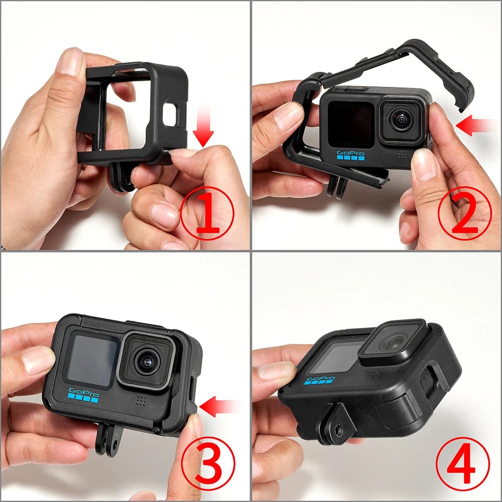 For GoPro 13 12 11 10 9 Protective Frame Case Camcorder Housing Case with Cold Boots for GoPro Hero 11 10 9 Action Camera - Checkouts UK