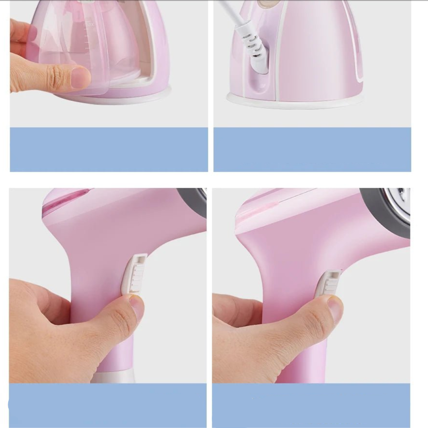 Handheld Garment Steamer 1500W Electric Household Fabric Steam Iron 280ml Portable Vertical Fast - Heat For Clothes Ironing - Checkouts UK