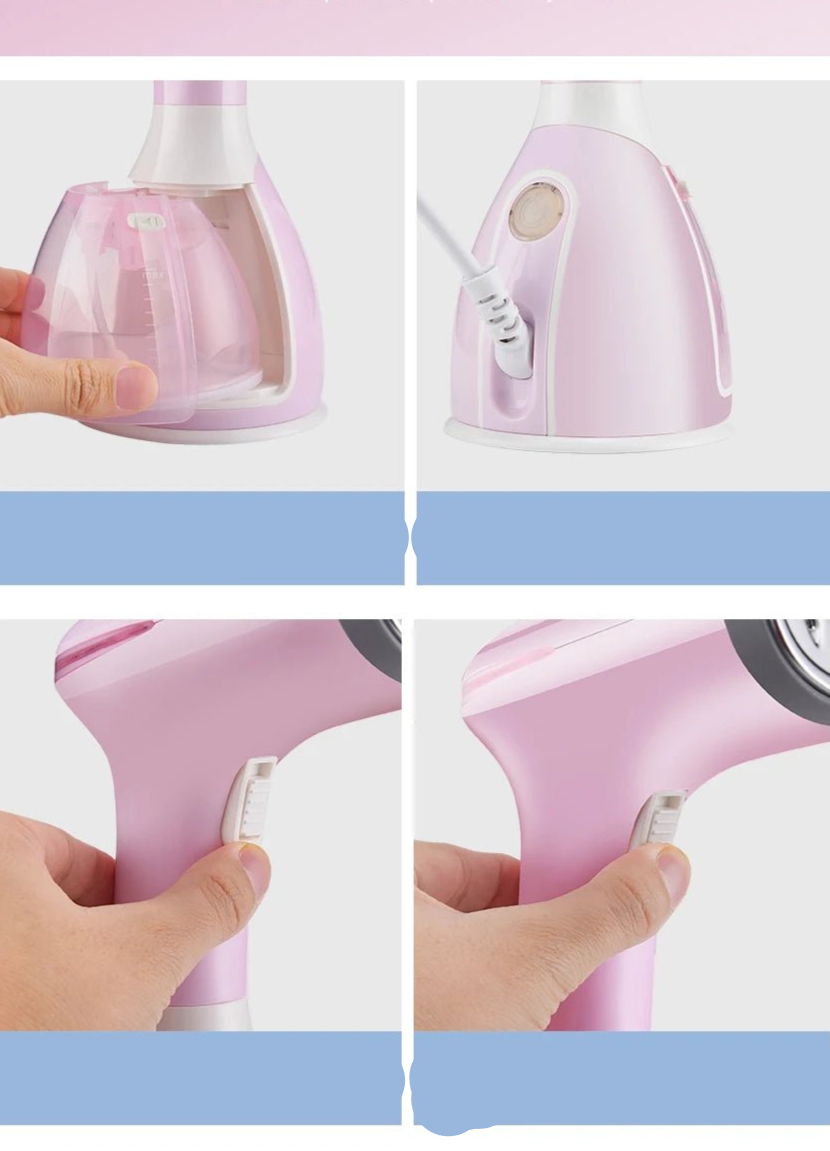 Handheld Garment Steamer 1500W Electric Household Fabric Steam Iron 280ml Portable Vertical Fast - Heat For Clothes Ironing - Checkouts UK