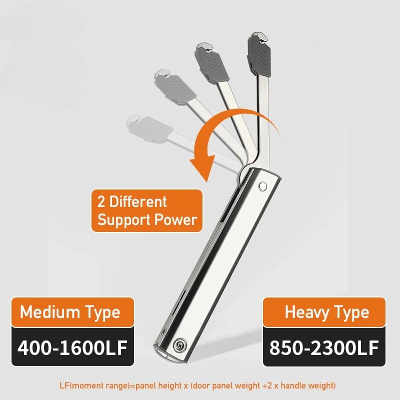 Heavy Duty Hydraulic Cabinet Hinge Randomly Stop Soft Closing Kitchen Hinges Adjustable Door Support Lift Up Door Hardware - Checkouts USA