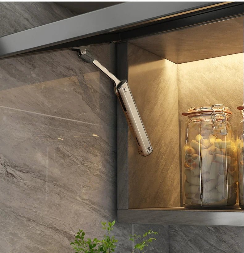 Heavy Duty Hydraulic Cabinet Hinge Randomly Stop Soft Closing Kitchen Hinges Adjustable Door Support Lift Up Door Hardware - Checkouts USA
