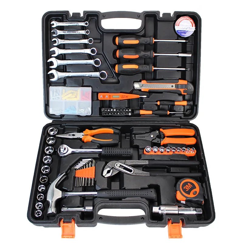 Household Hardware Tools Combination Set Car Maintenance Tools Electric Drill Impact Drill Set Toolbox - Checkouts USA
