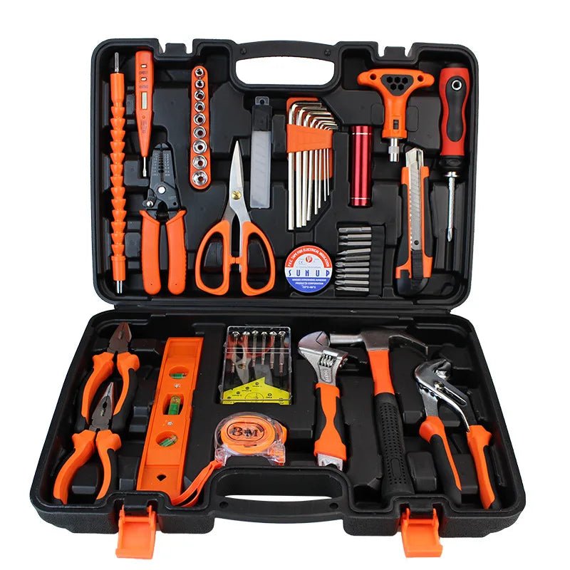 Household Hardware Tools Combination Set Car Maintenance Tools Electric Drill Impact Drill Set Toolbox - Checkouts USA
