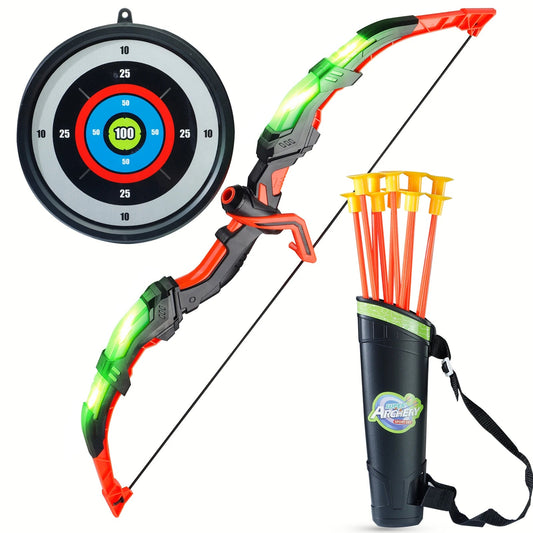 Kids LED Archery Toy Set, Hand - Eye Coordination Training, Multiple Options, Indoor Outdoor Sports Gift, Christmas/Halloween - Checkouts USA