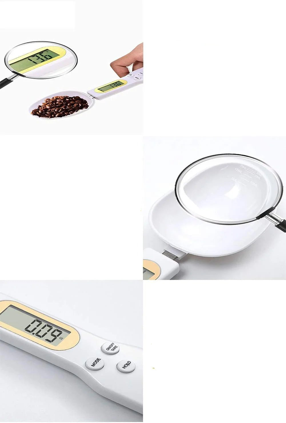 LCD Digital Kitchen Scale Electronic Cooking Food Weight Measuring Spoon 500g 0.1g Coffee Tea Sugar Spoon Scale Kitchen Tool - Checkouts UK