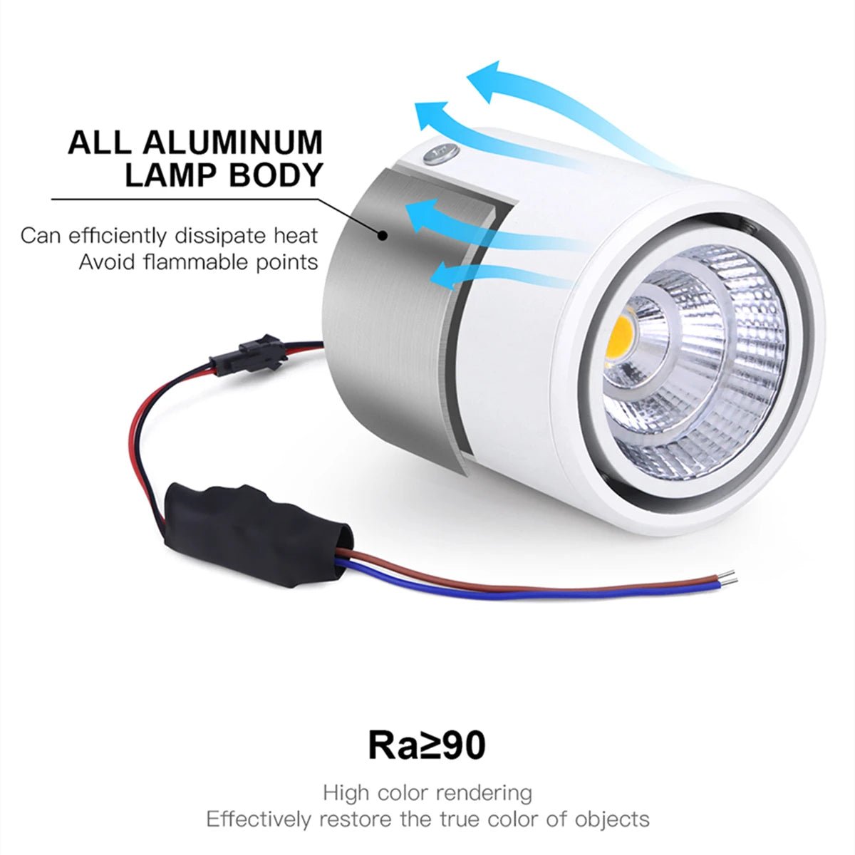 LED Ceiling Lamp 7W 12W Spotlight Aluminum COB Surface Mounted Spot Light AC85 - 265V Downlight for Kitchen Hallway Indoor Lightin - Checkouts UK