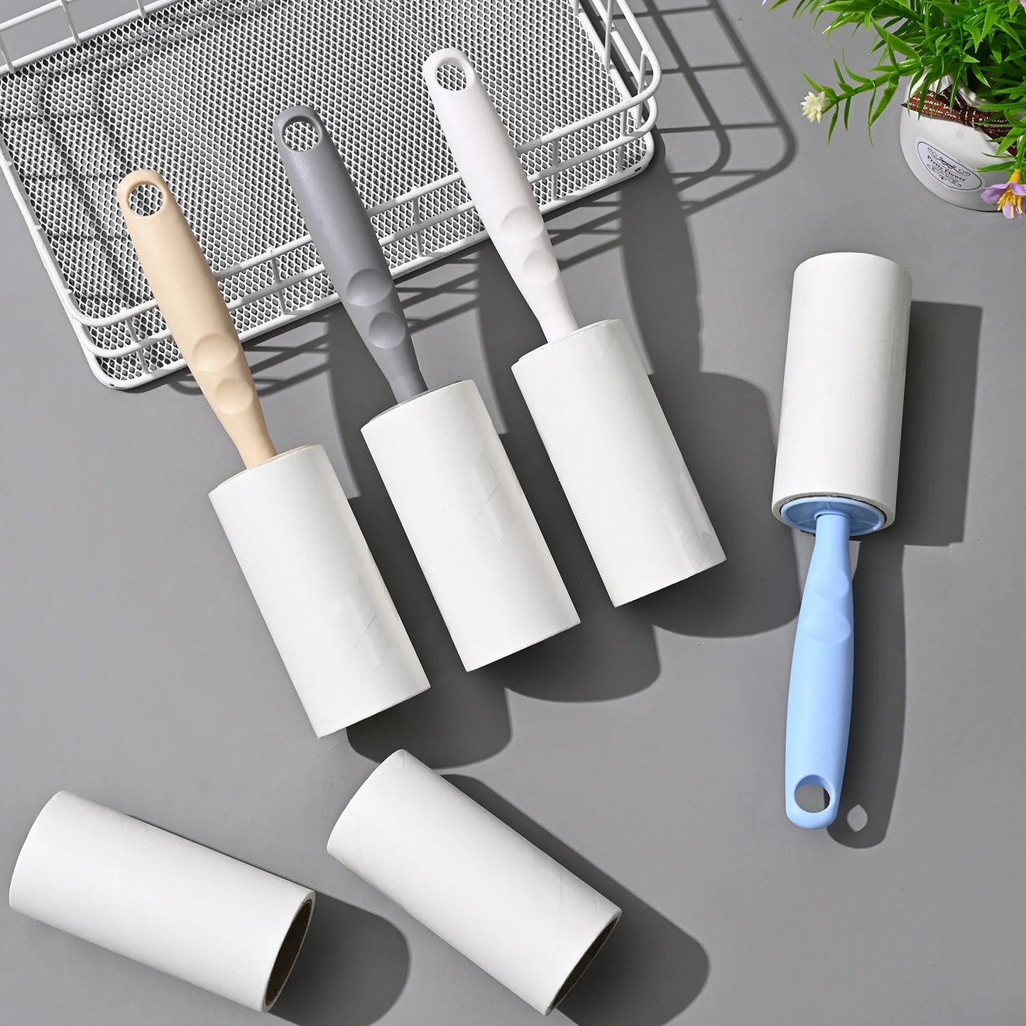 Lint Roller With Refills Sticky Remover Hair Pet Dog Clothes Sofa Dust Cleaning Remover Replaceable Roll Brush Cleaning Tool - Checkouts UK